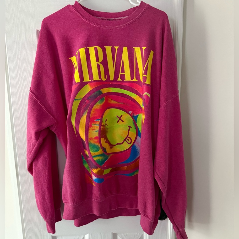 NIRVANA Hot Pink Graphic Sweatshirt